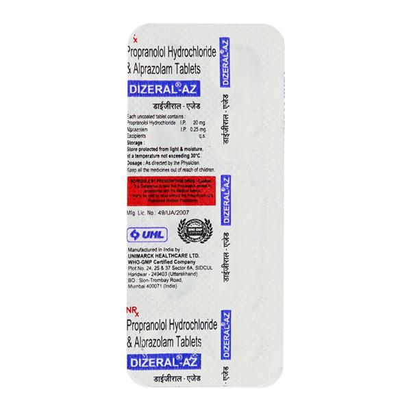 Dizeral AZ M 0.25 mg/10 mg Tablet