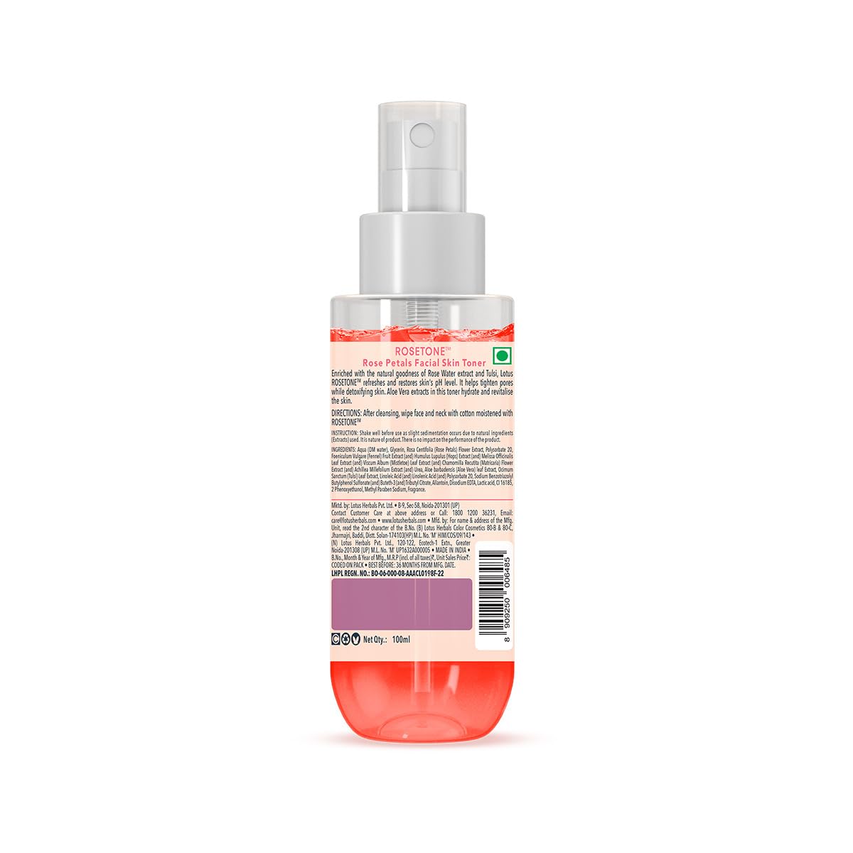 Lotus Herbals Rosetone Rose Petals Facial Skin Toner | 100 ml