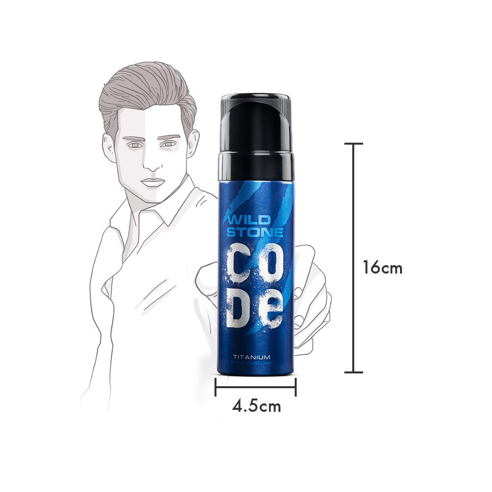 WILD STONE CODE Titanium Body Perfume Spray For Men, 120Ml