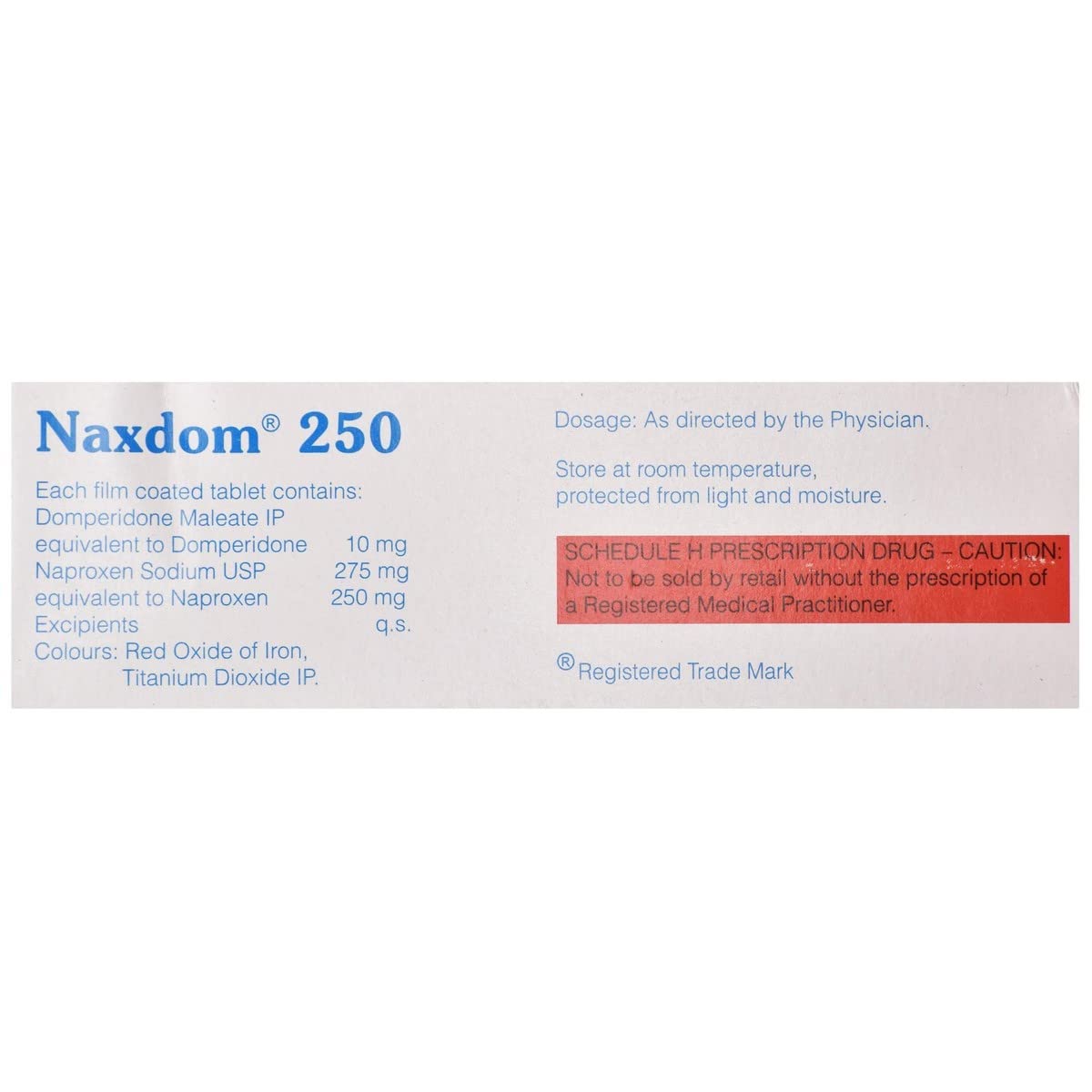NAXDOM 250 - Strip of 15 Tablets