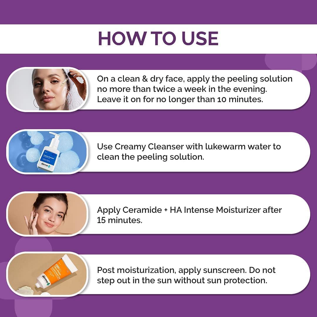 The Derma Co 15% AHA + 1% BHA Beginner Face Peeling Solution | For 10-Minute Weekly Exfoliation | 30 ml