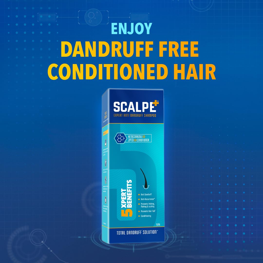 Scalpe+ Expert - Bottle of 75ml Anti Dandruff Shampoo