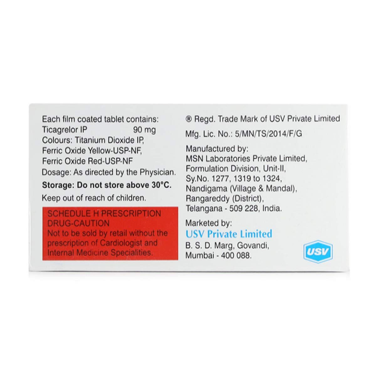 Ticaspan - Strip of 10 Tablets