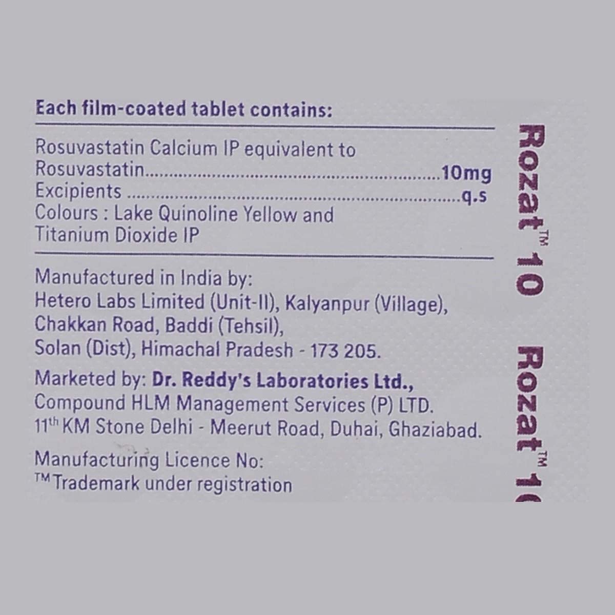 Rozat 10Mg - Strip of 15 Tablets