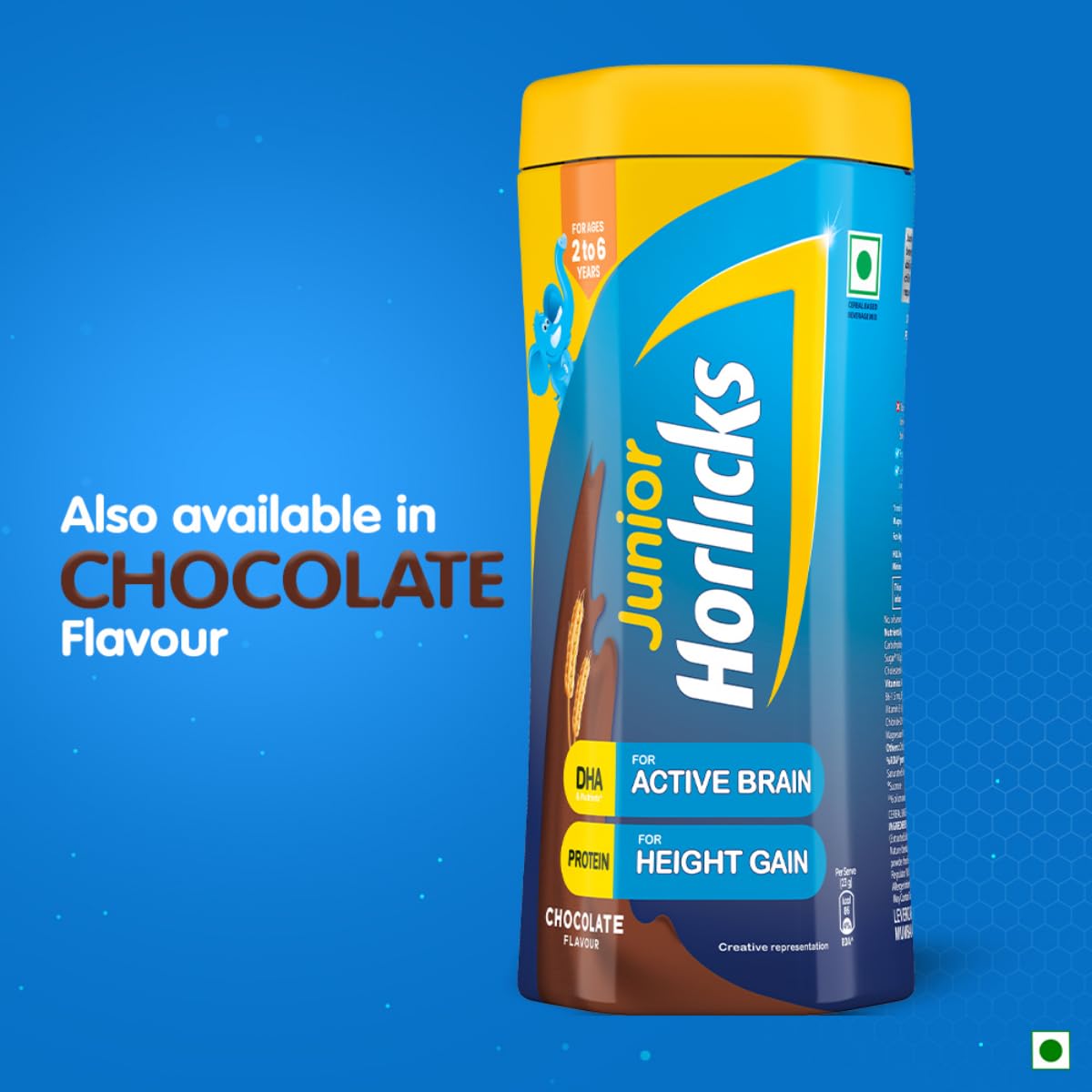 Junior Horlicks Chocolate Nutrition Drink 500g, Nutrition for Toddlers & Young kids (2-6 years) for Supporting Growth