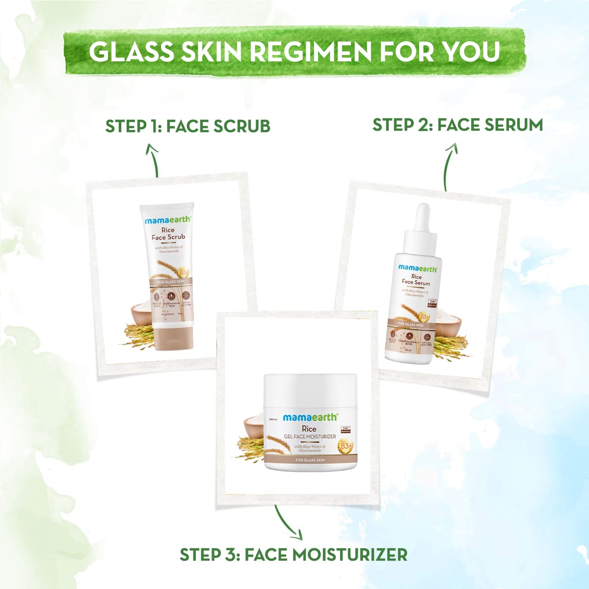 Mamaearth Rice Face Scrub for Glowing Skin, With Rice Water & Niacinamide for Glass Skin - 100 g
