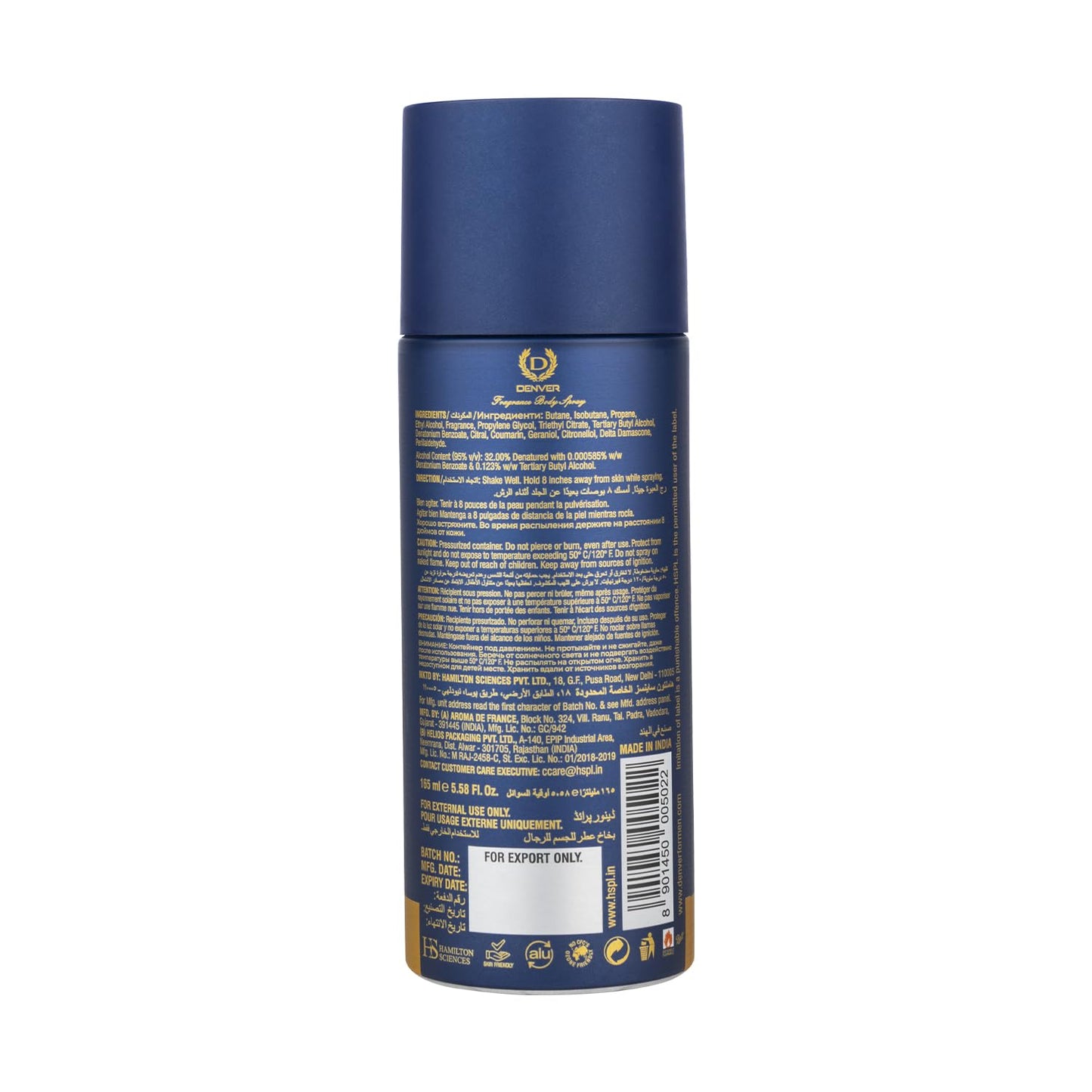 DENVER Pride Deodorant - 165ML | Long Lasting Deodorant Body Spray for Men
