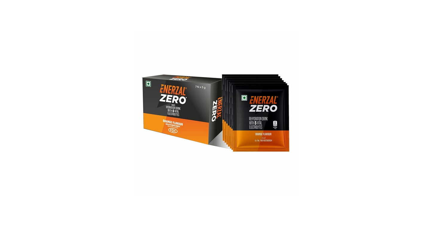 Enerzal Zero Rehydration Drink Powder Sachet (5gm Each) Orange