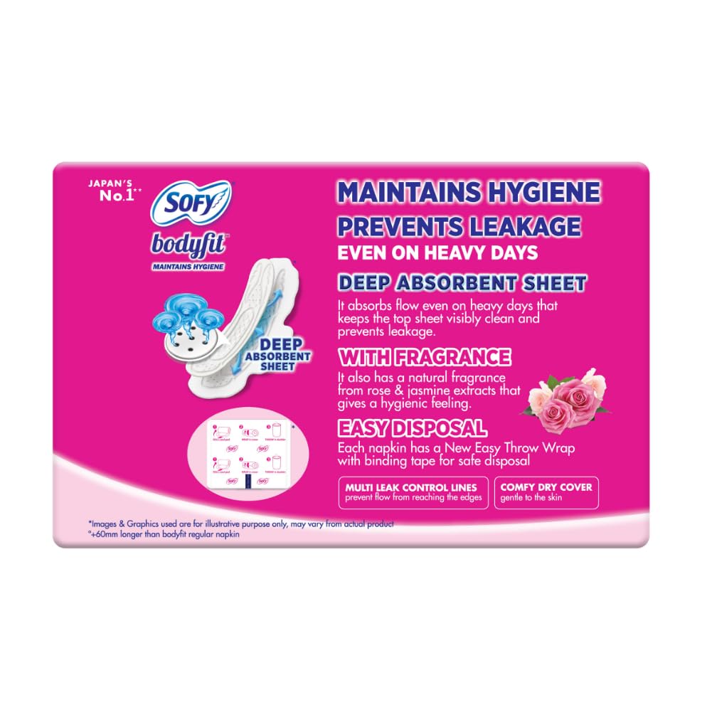 Sofy Bodyfit Pro XL| 18 pads | Women Sanitary Pads | Leakage Protection | Long Lasting