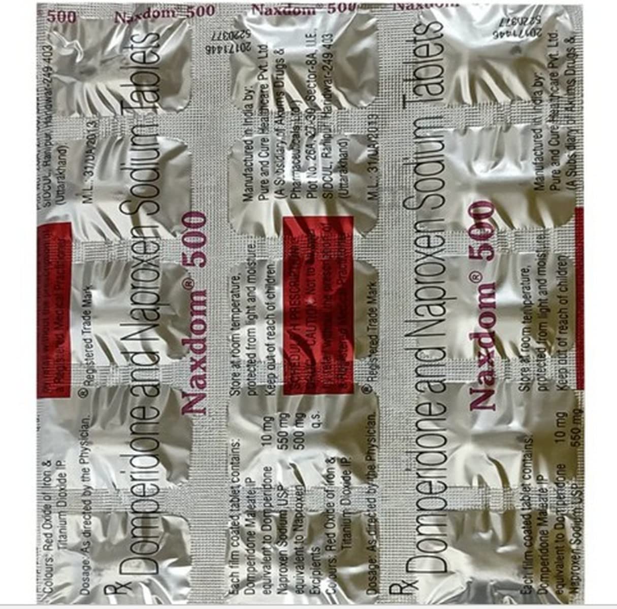 NAXDOM 500 - Strip of 15 Tablets