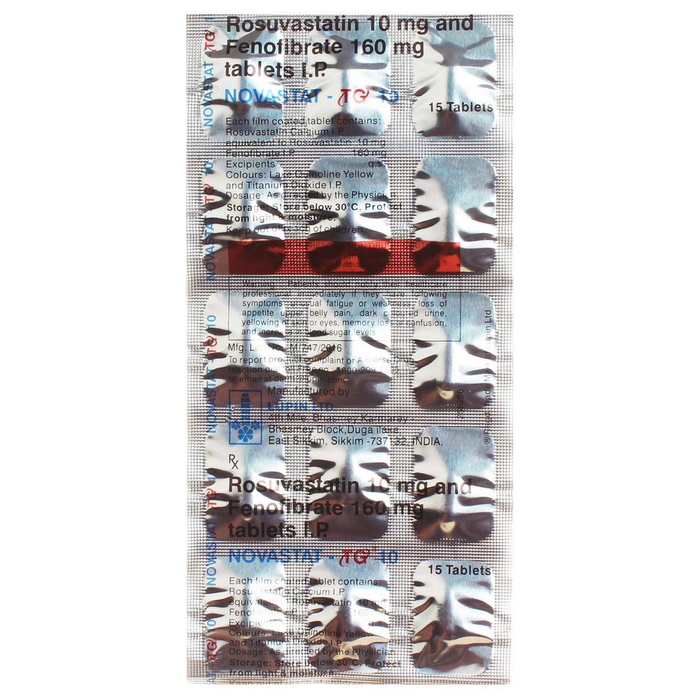 Novastat TG 10 - Strip of 15 Tablets