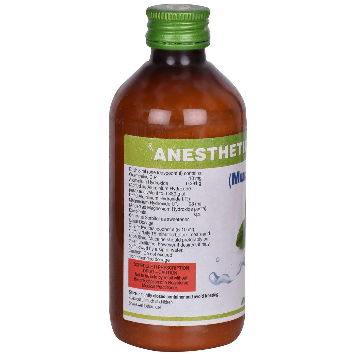 Mucaine Mint Flavour - Bottle of 200 ml Gel