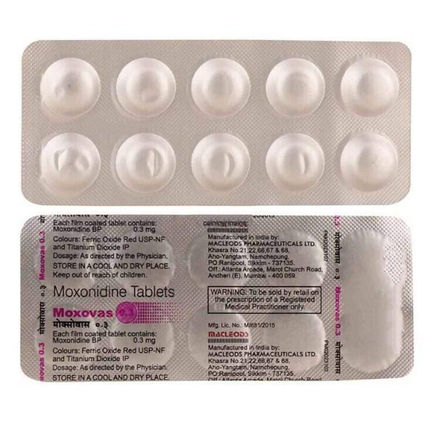 Moxovas 0.3mg - Strip of 10 Tablets