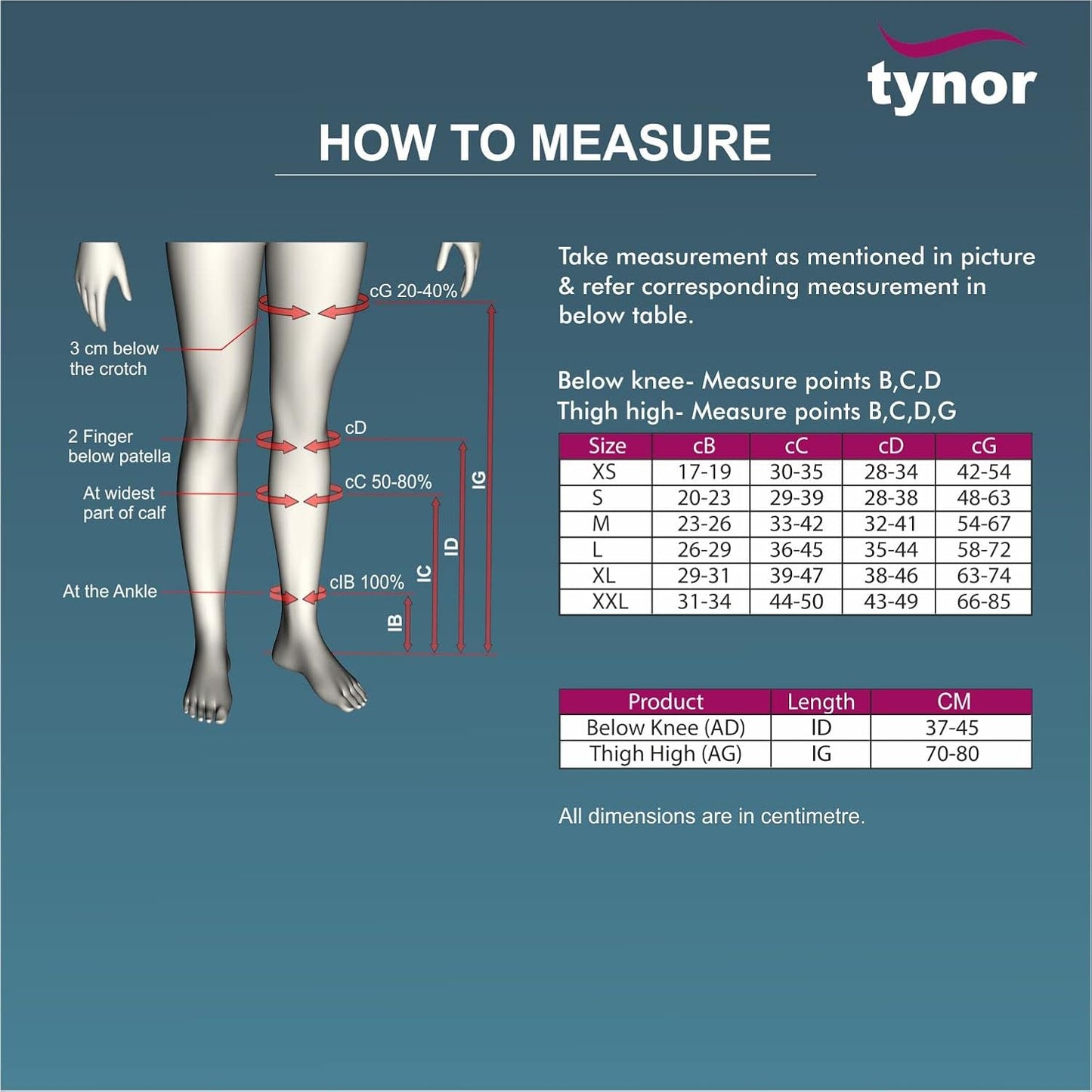 Tynor D.V.T. Stocking Thigh High (Pair),1 Pair