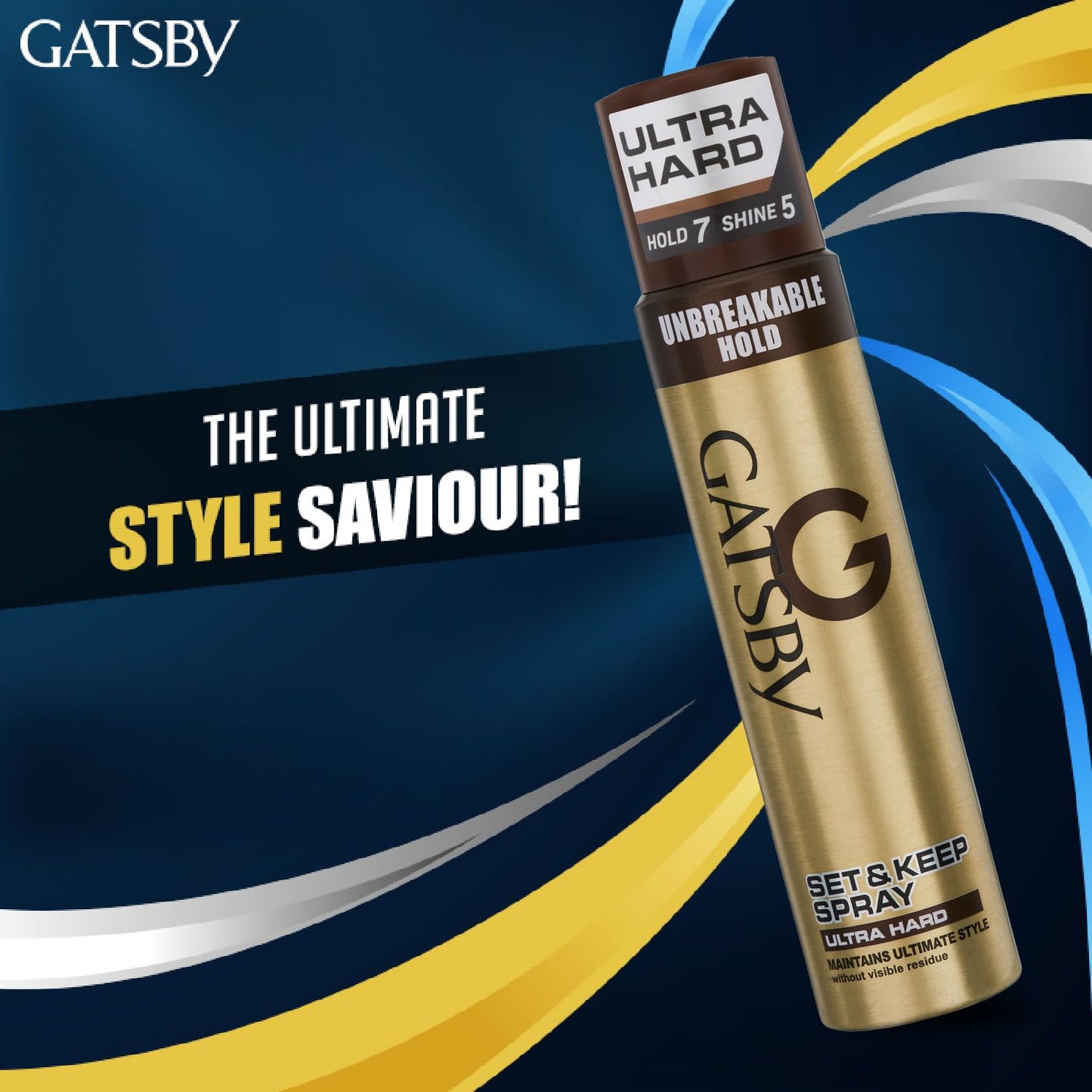 Gatsby Japan Set & Keep Hair Spray - Ultra Hard 250ml | Quick Drying, Long Lasting Hold, No Flaking, Natural Shine, & Easy Wash Off | Contains UV Ray Protector | Hair Spray For Salon Like Finish