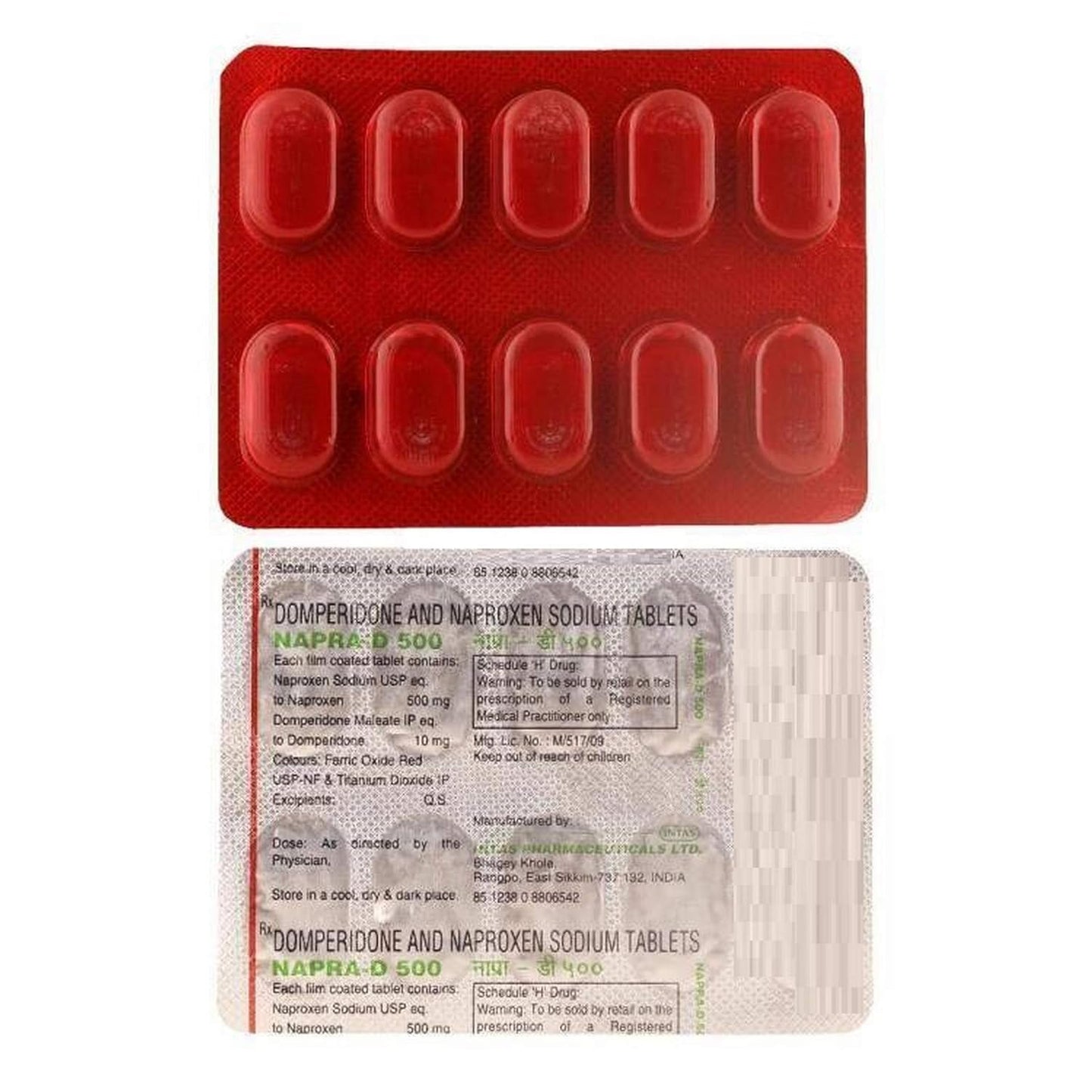 Napra-D 500Mg/10Mg - Strip of 10 Tablets