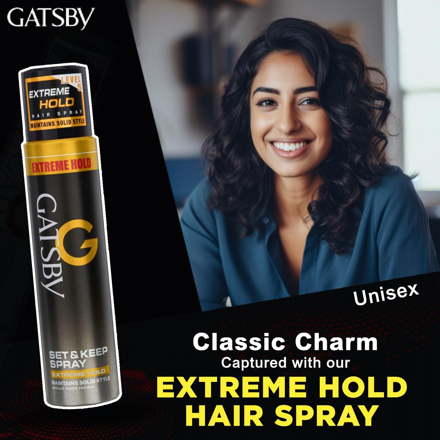 Gatsby Set & Keep Hair Spray - Extreme Hold | Quick Drying, Long Lasting Hold, No Flaking & Natural Shine | Non Sticky & Easy Wash Off | Styling Hair Spray | 250ml