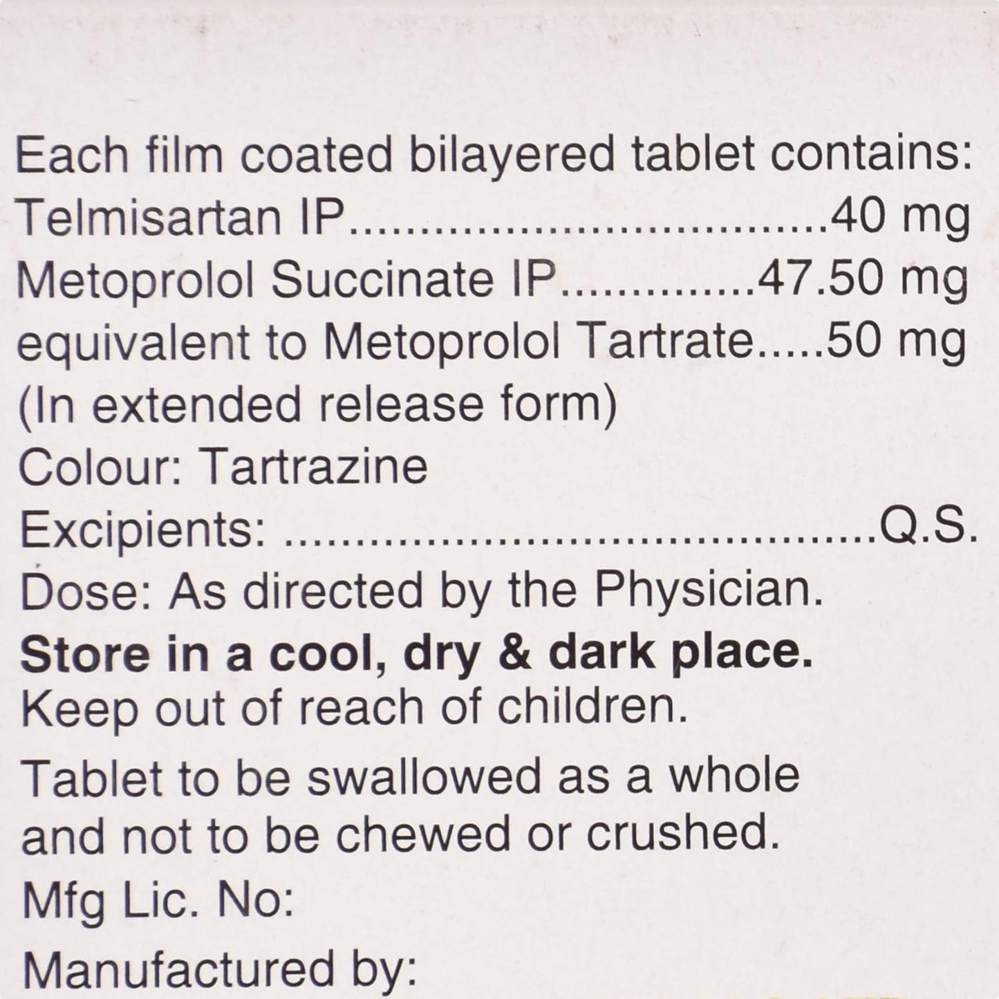 Sartel Beta 50 - Strip of 15 Tablets
