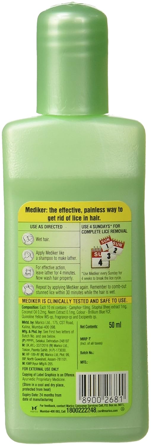 Mediker Anti Lice Treatement Shampoo, 50 Ml