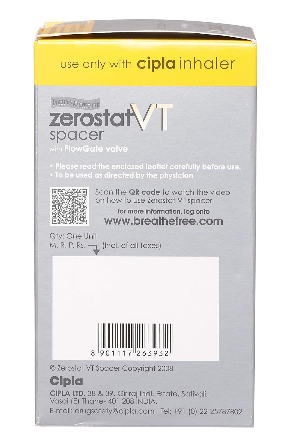 Cipla Zerostat Vt Spacer, Pack of 1
