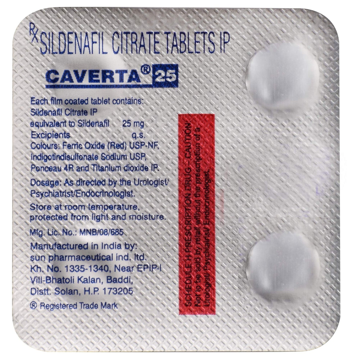 Caverta 25 Tablet