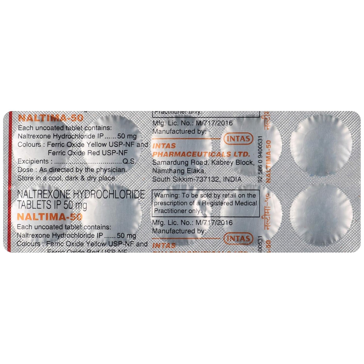 Naltima 50 - Strip of 10 Tablets