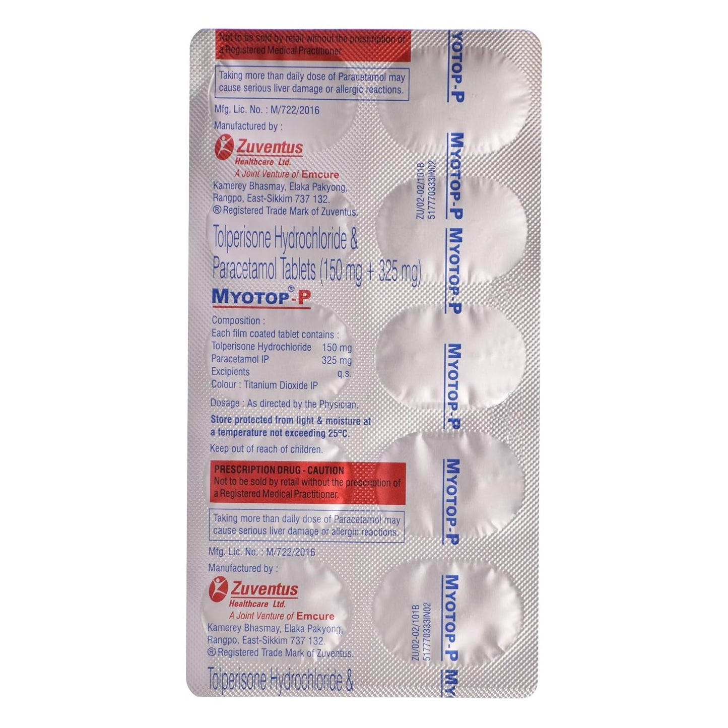 Myotop P - Strip of 10 Tablets