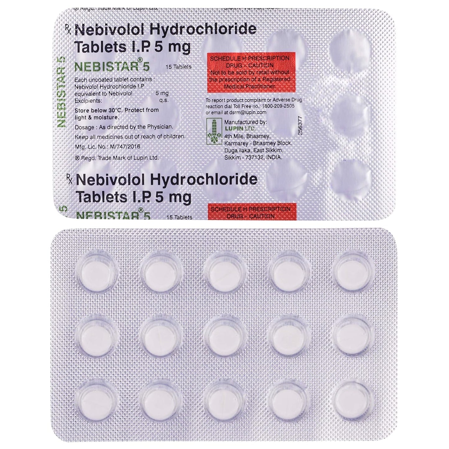 Nebistar 5 - Strip of 15 Tablets