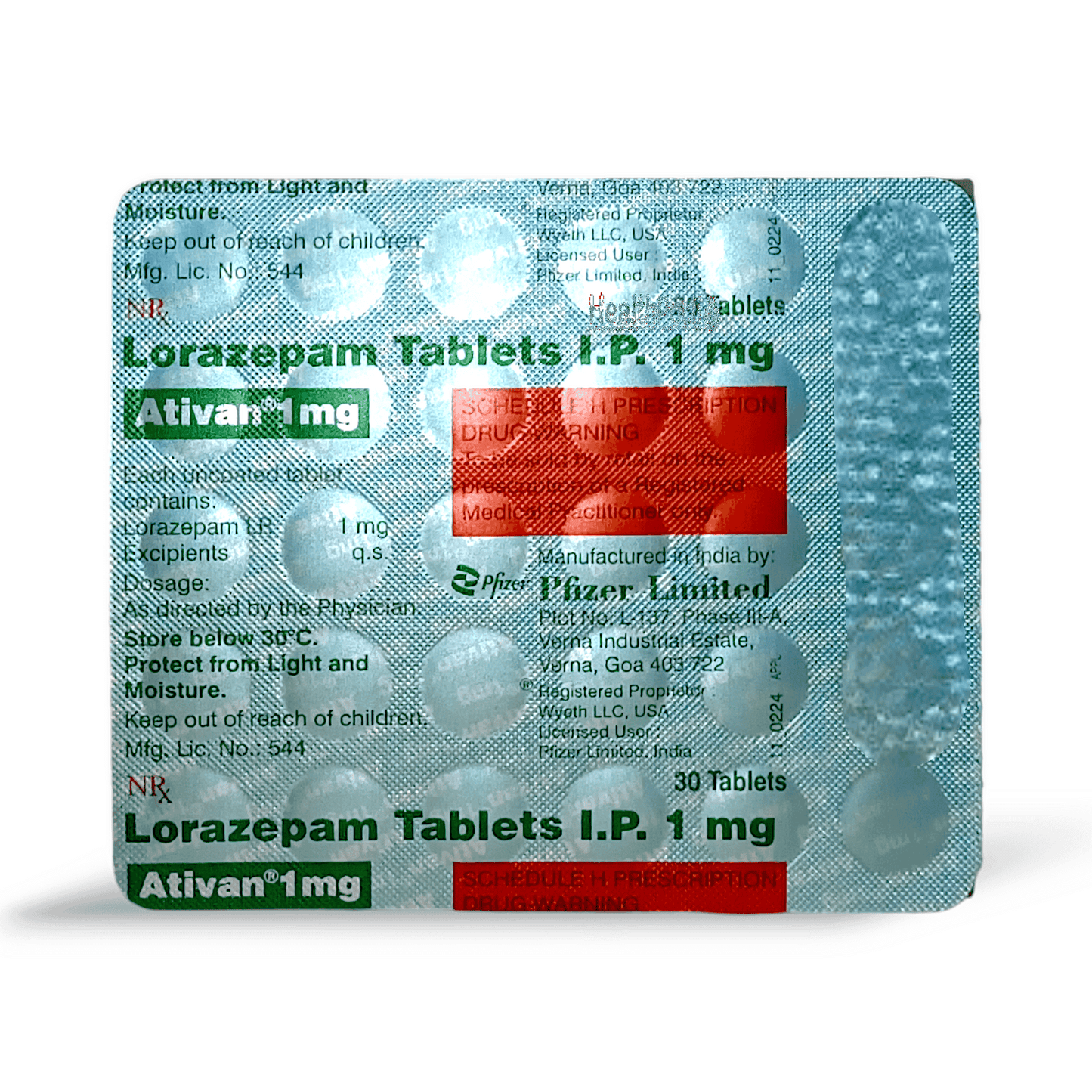 Ativan 1mg Tablet