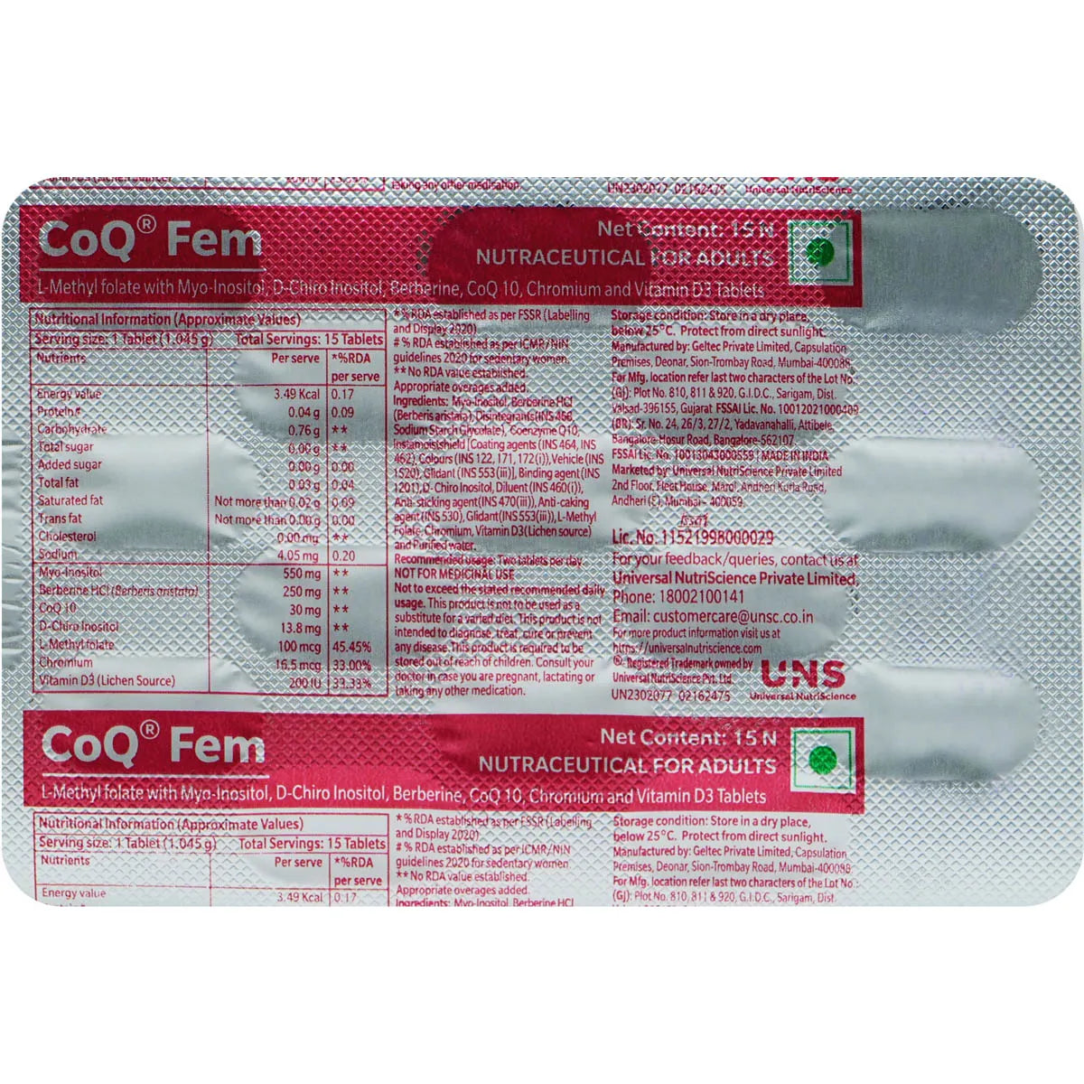 CoQ-Fem Berberine Tablet