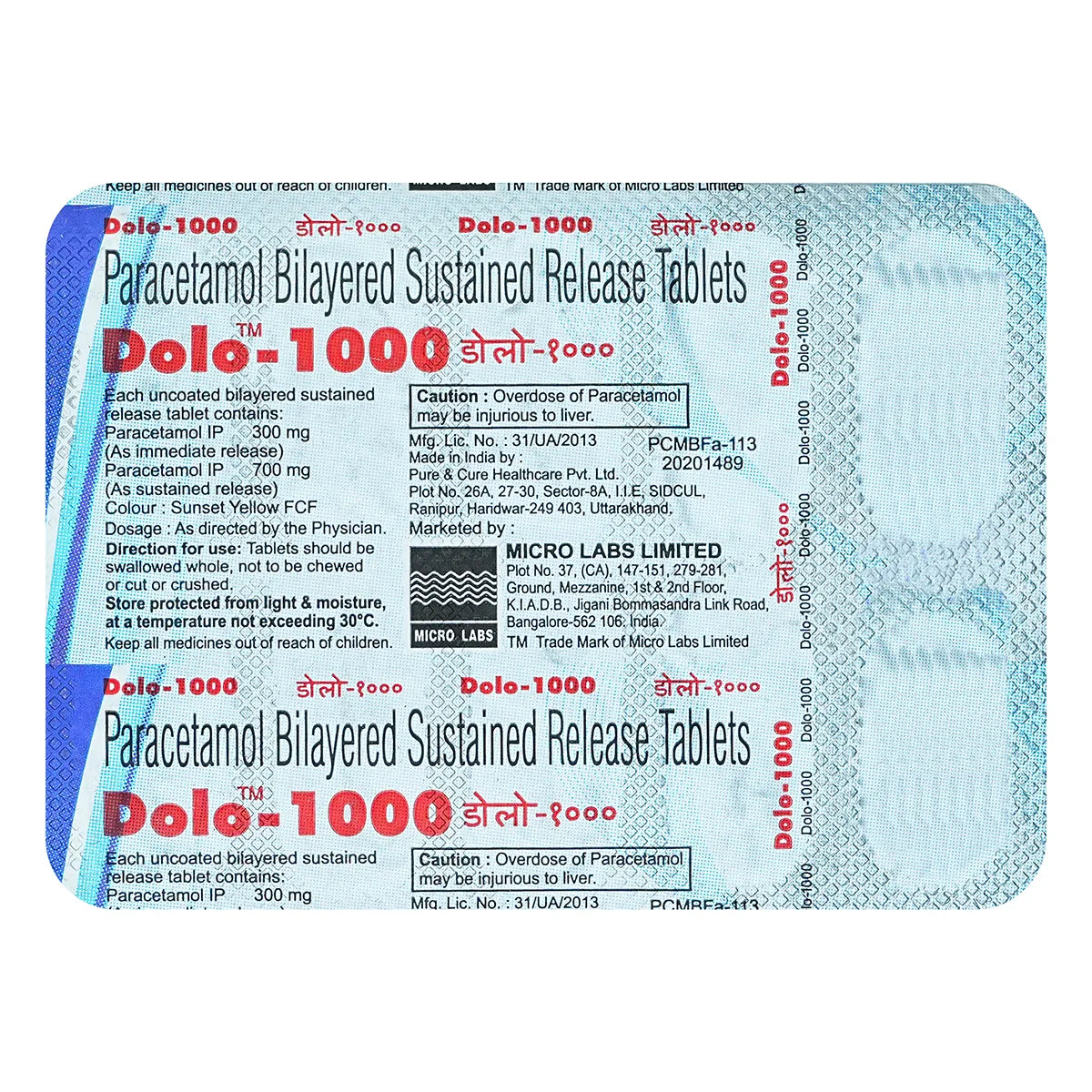 Dolo 1000mg Tablet
