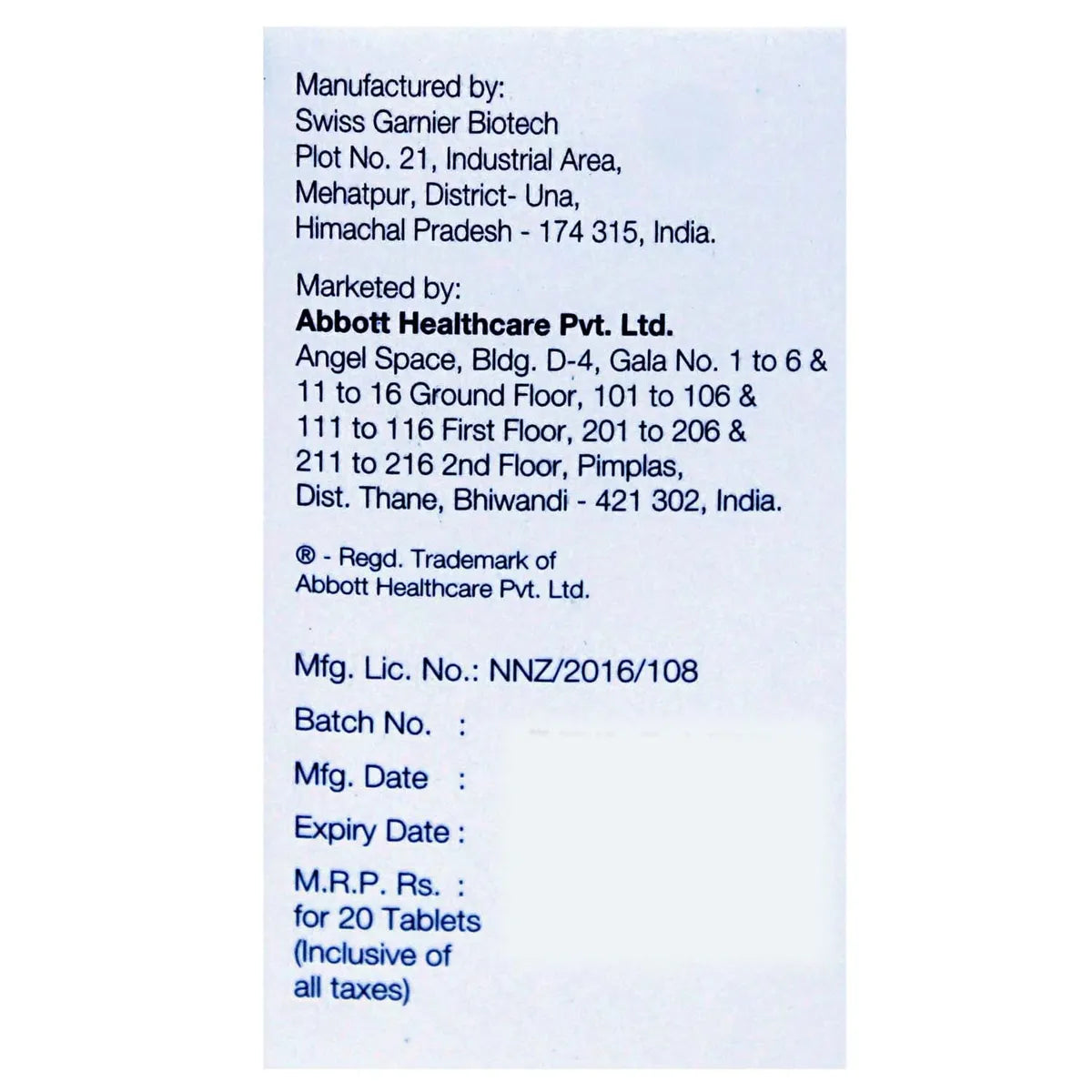 Nicoduce 5 Tablet -Strip of 20Tablet
