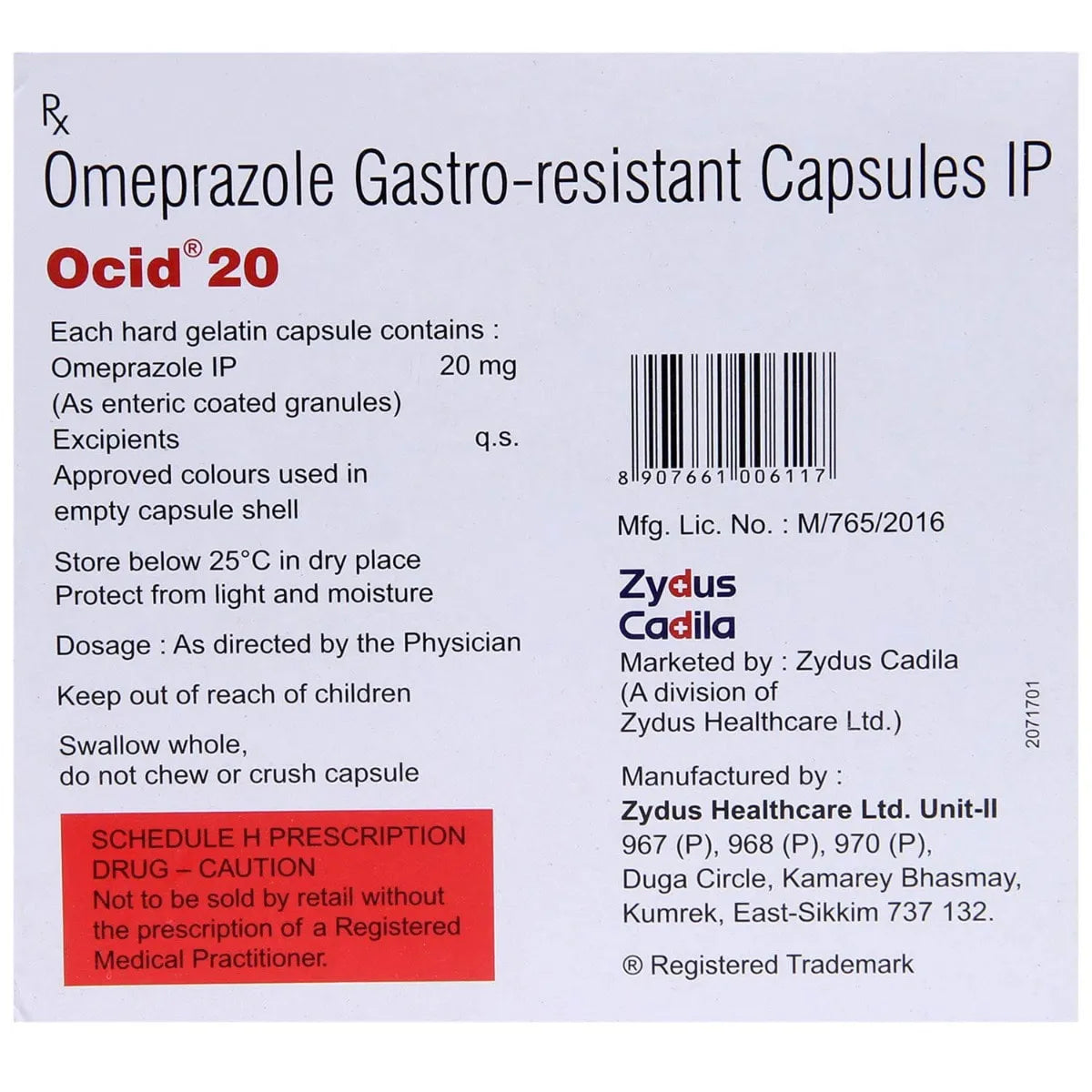 Ocid 20 Capsule -Strip of 20Tablet