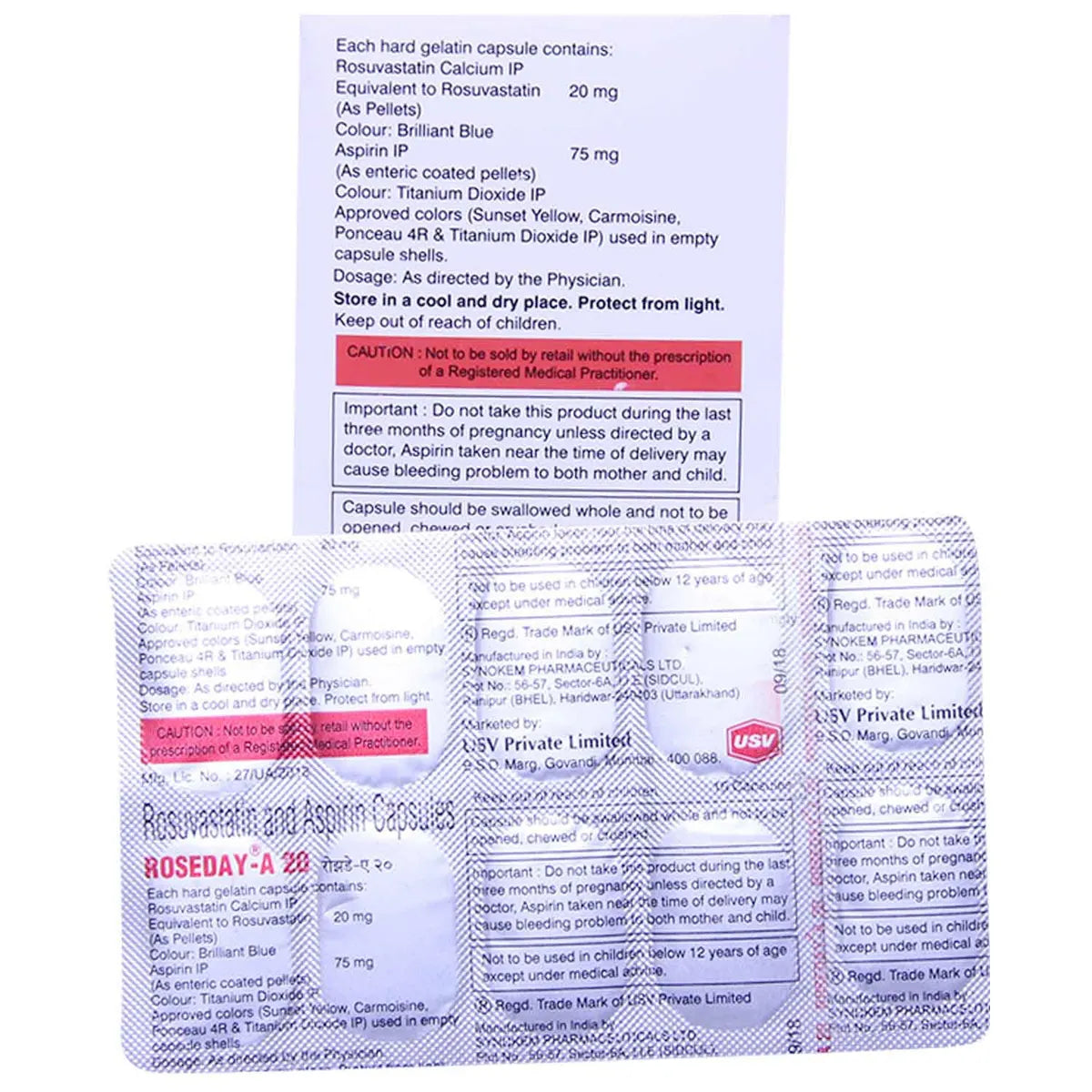 Roseday-A 20 Capsule - Strip of 15 Capsules