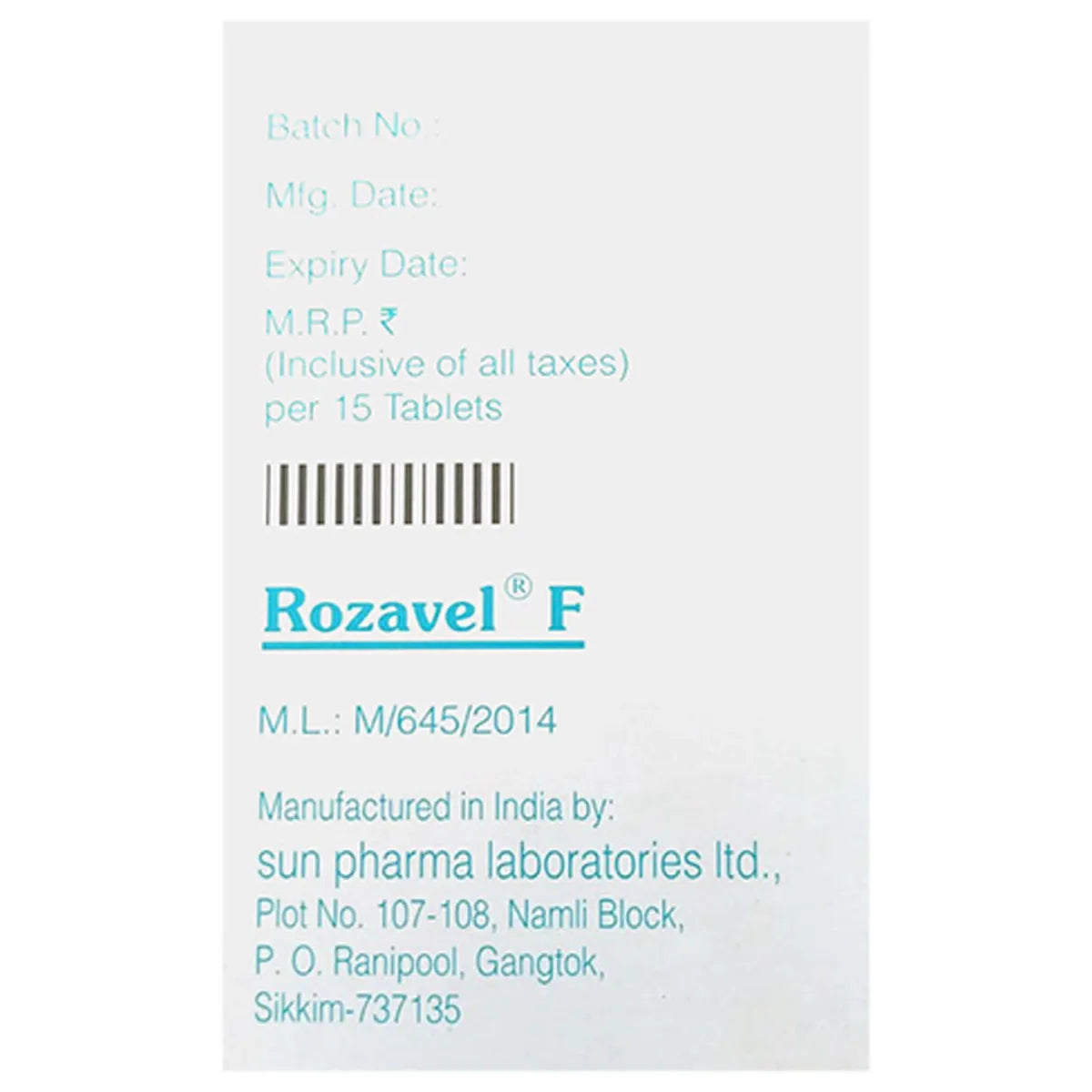 Rozavel F Tablet 10mg -Strip of 15Tablets