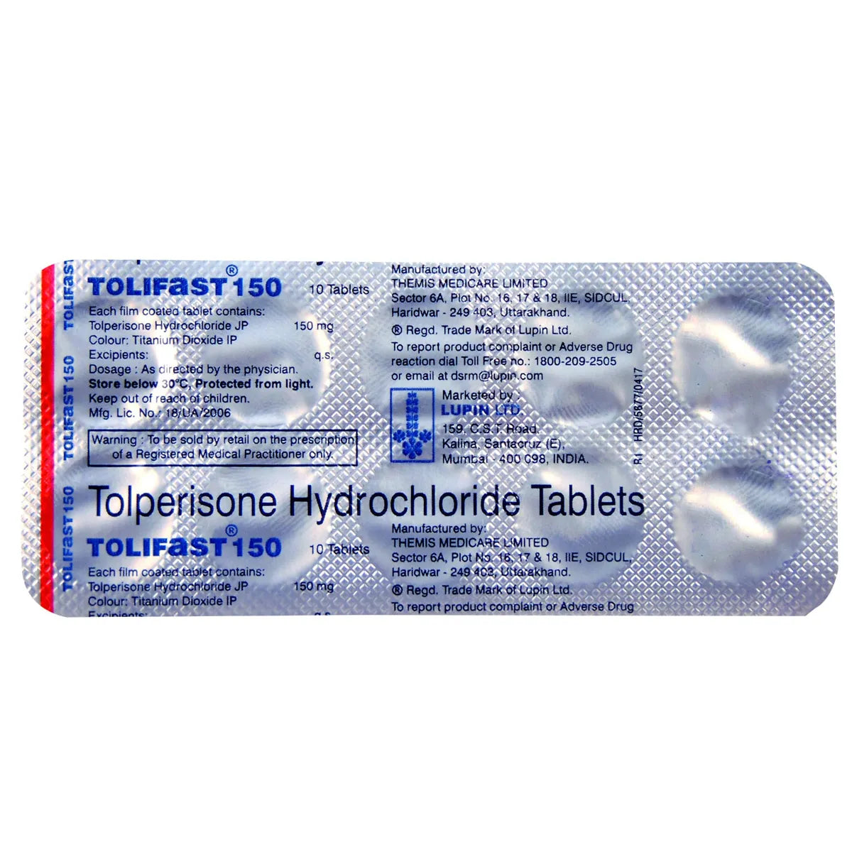 Tolifast 150 Tablet Strip of 10 Tablets
