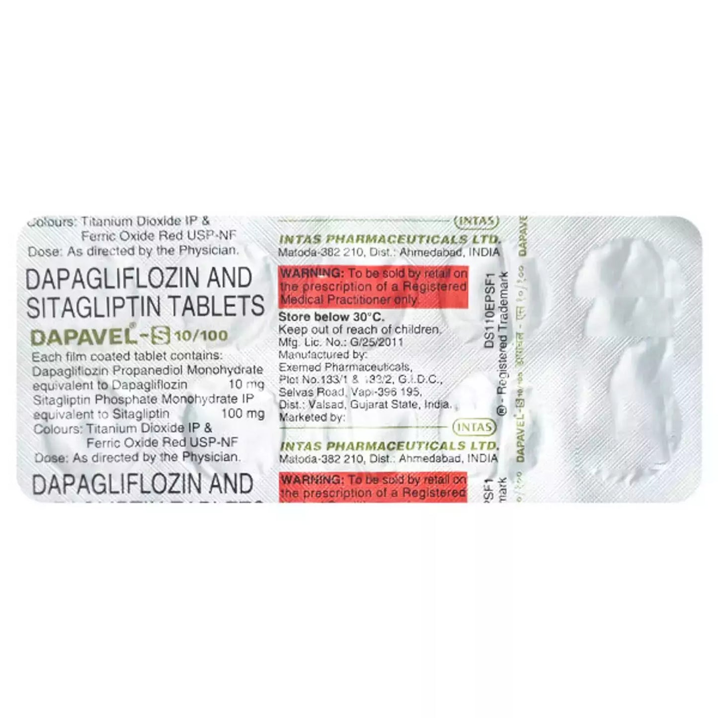 dapaVEL S 10mg/100mg Tablet