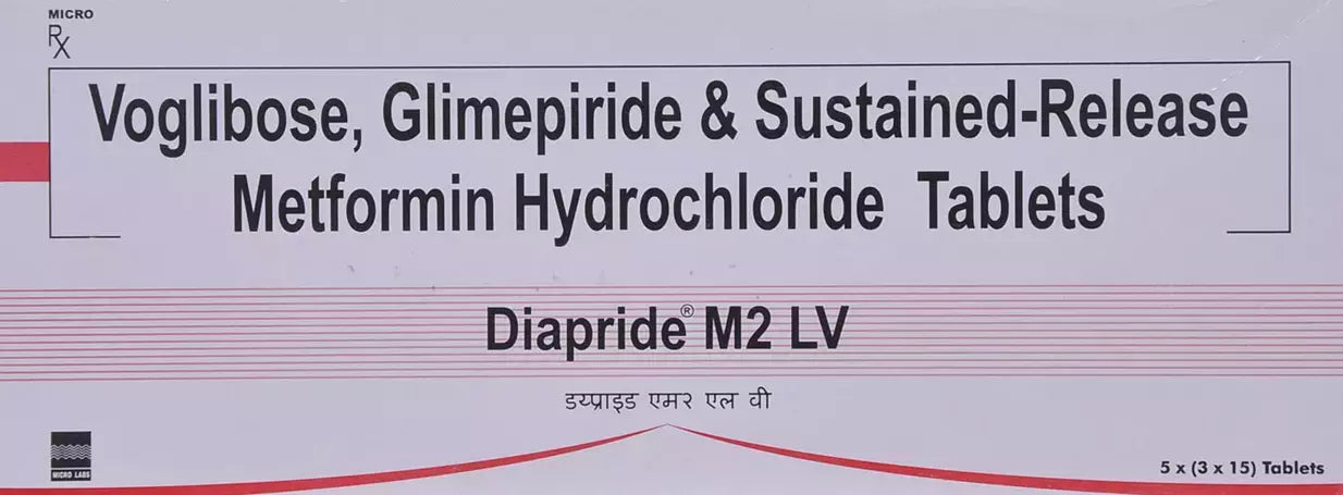 Diapride M2 LV 2mg/500mg/0.2mg Tablet SR