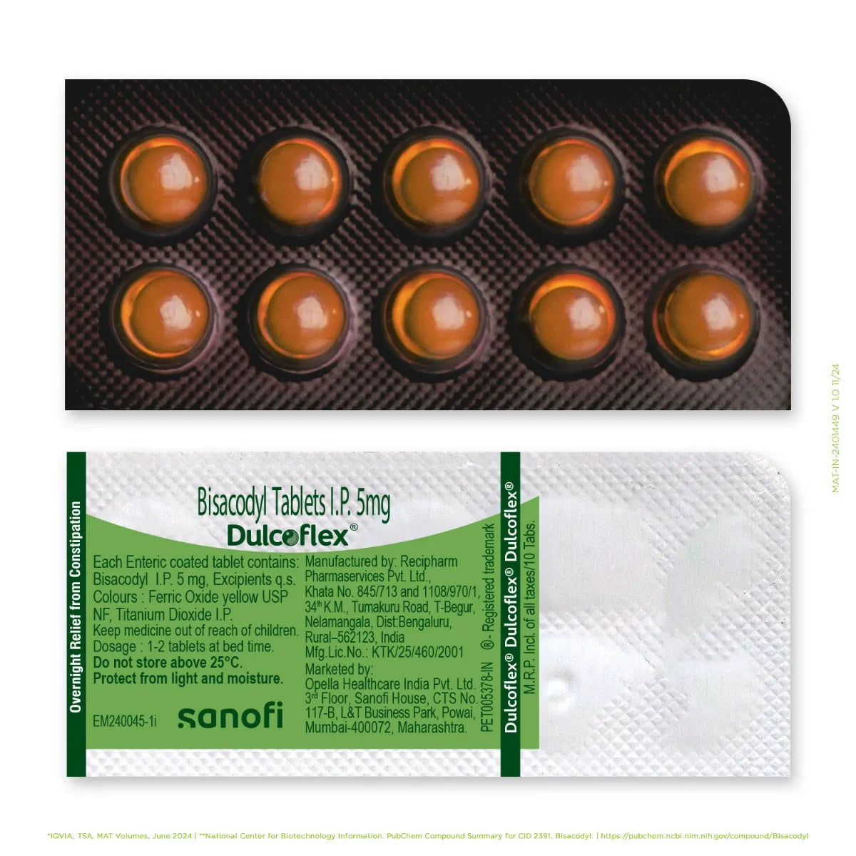 Dulcoflex Laxative Tablet for Constipation Relief & Healthy Bowel Movement
