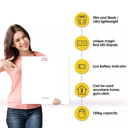 Equinox Personal Digital Weighing Scale Eq-Eb-9000 For Body Weight | Slim & Sleek | Magic Display (1Count)