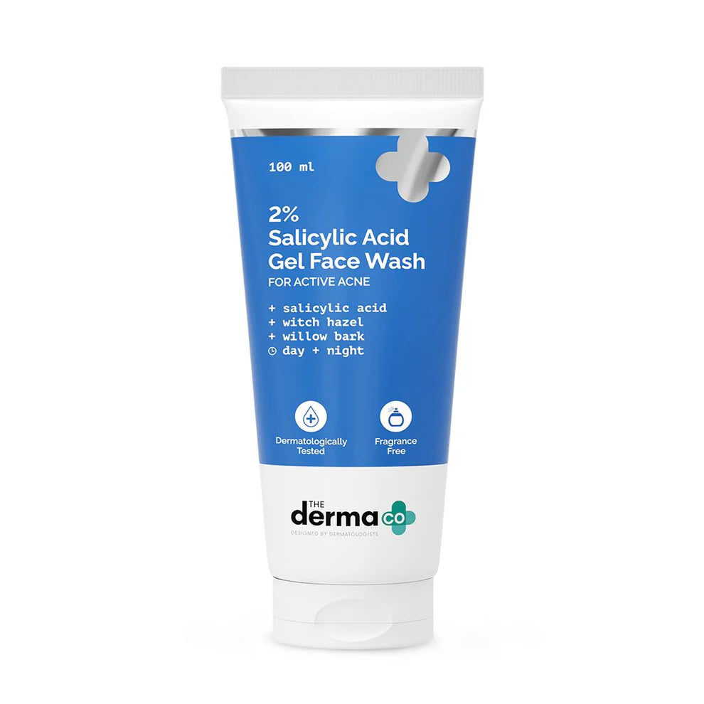 DERMA CO 2% Salicylic Acid Gel Face Wash with Salicylic Acid & Witch Hazel - 100ml