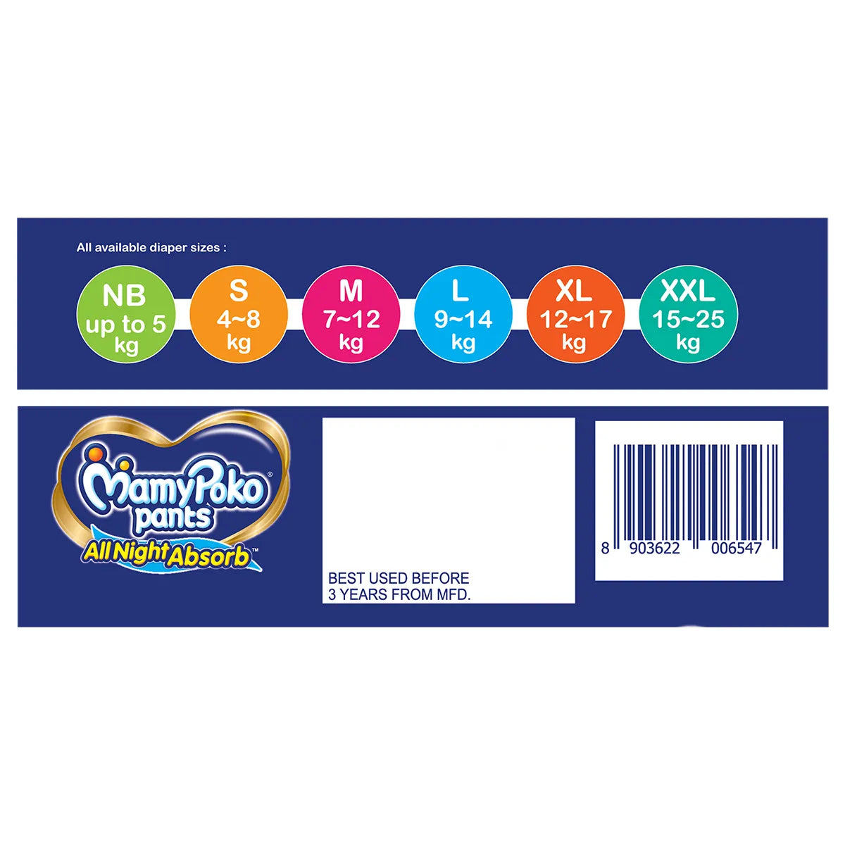 MamyPoko All Night Absorb Diaper Pants Large, 6 Count
