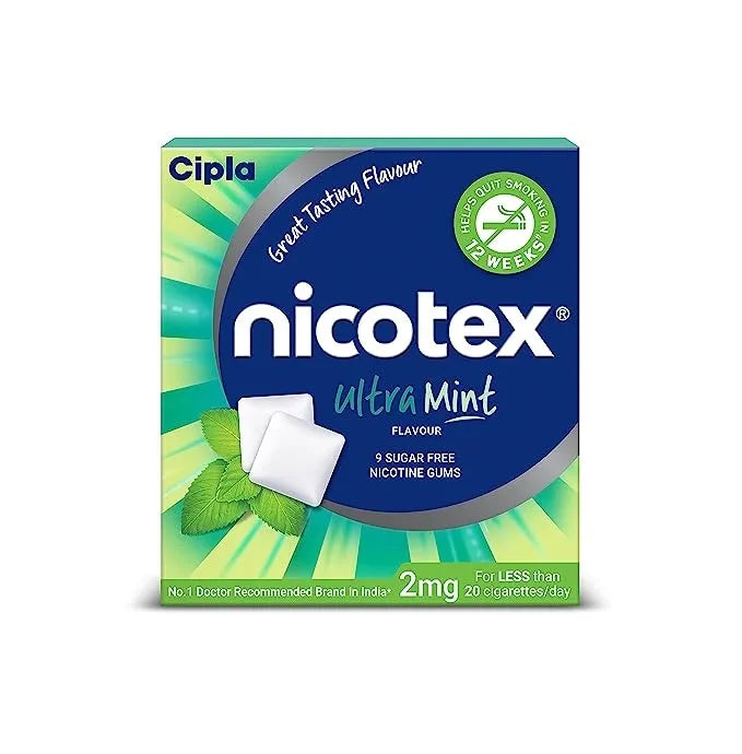 Nicotex 2mg Sugar Free Ultra Mint Gums 9's