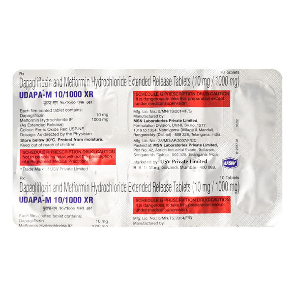 Udapa M 10/1000 XR Tablet