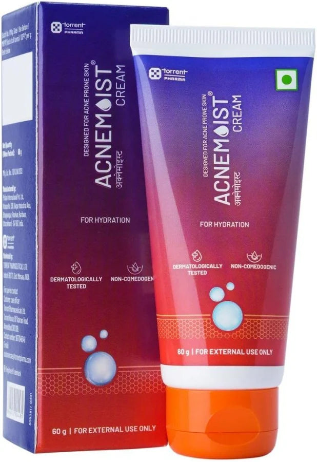 Acnemoist Cream | Non-Comedogenic | Dermatologically Tested | For Sensitive & Acne Prone Oily Skin | Hydrating Face Care Product