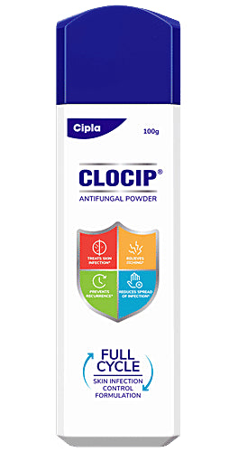 Clocip Anti-Fungal Dusting Powder | For Skin Infections, Itching, Rashes