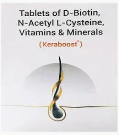 Keraboost Tablet with D-Biotin, N-Acetyl-L-Cysteine, Vitamins & Minerals