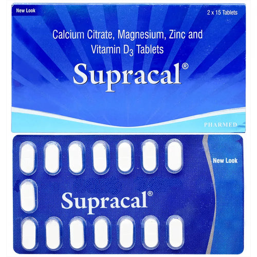 Supracal Pro+ Tablet with Calcium, Vitamin D3, Magnesium, Zinc & Minerals Tablet