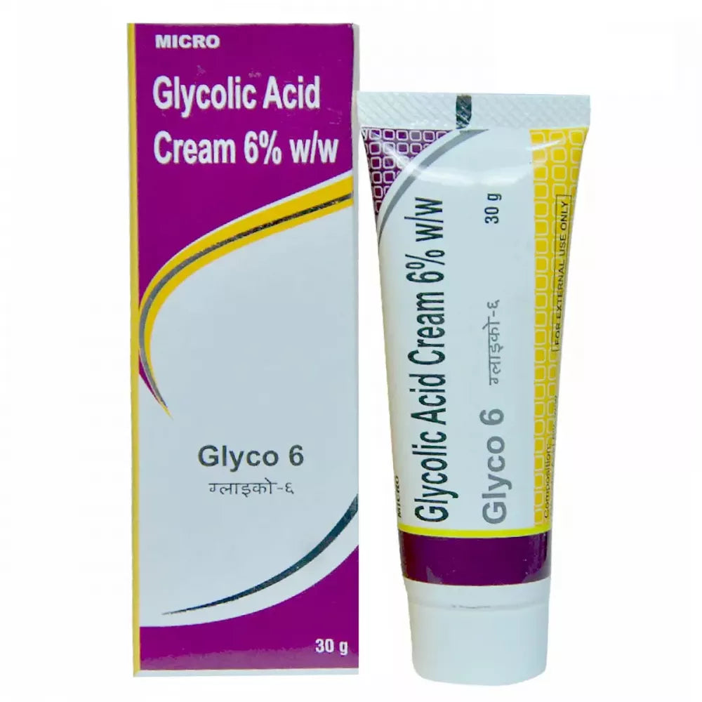 Glyco 6 Glycolic Acid Cream | For Dry Skin, Acne & Hyperpigmentation