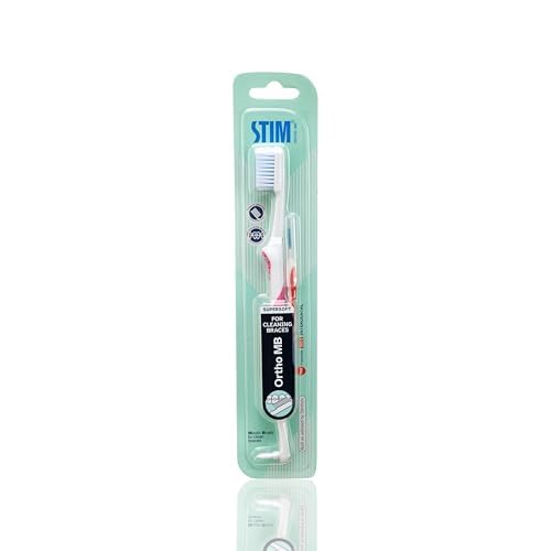 STIM Ortho MB Toothbrush For Braces, Super Soft Bristles For Adults